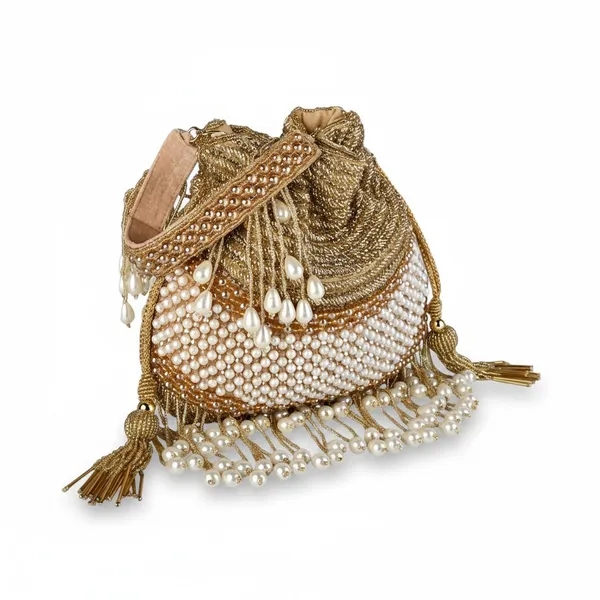 Golden_Silk_Base_And_Pearls_And_Micro_Beads_Work_Potli_Bag_For_Women