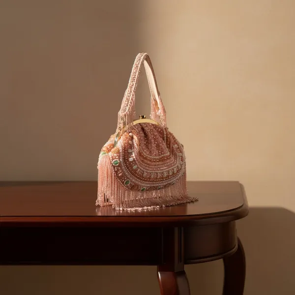 Peach_Silk_Base_And_Stone_And_Pearl_Work_Batua_Bag_For_Women
