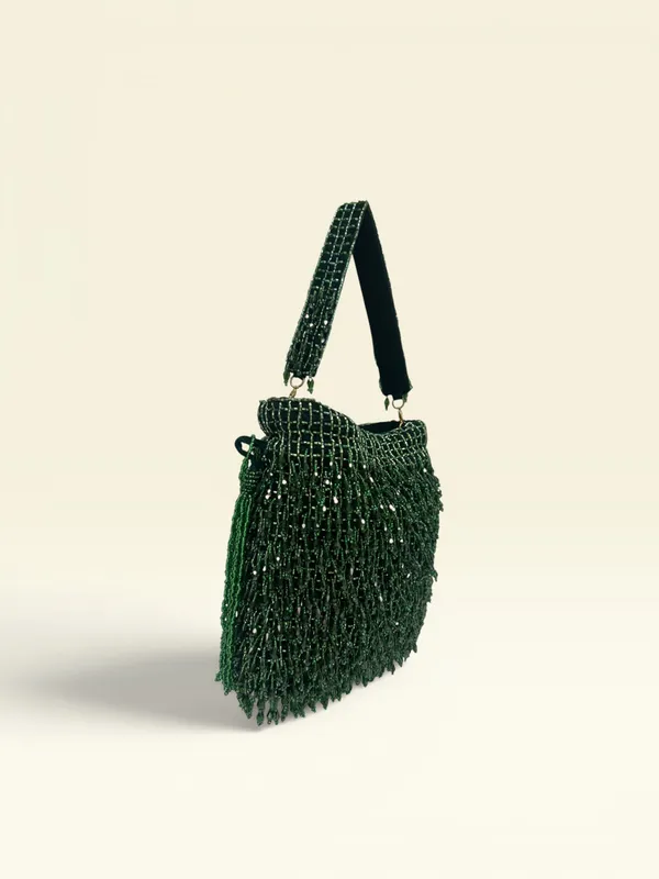 Green_Velvet_Base_And_Beads_Work_Potli_Bag_For_Women