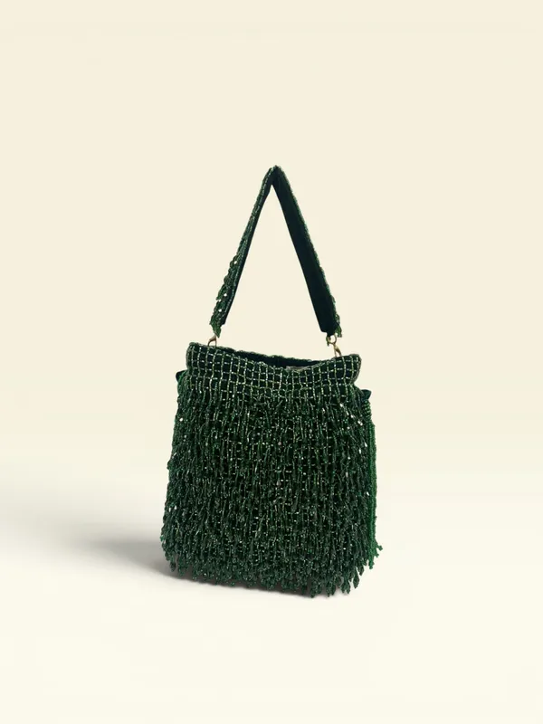 Green_Velvet_Base_And_Beads_Work_Potli_Bag_For_Women