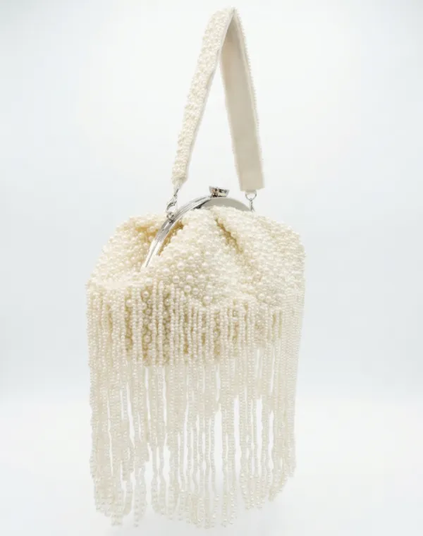 White_Silk_Base_And_Pearls_Work_Batua_Bag_For_Women