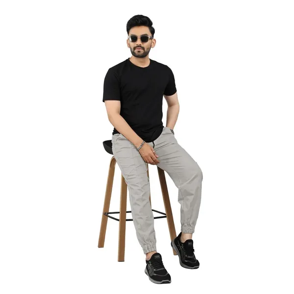 Cotton_Cargo_Pants_Slim_Fit_Comfort_Wear_Elastic_Waistband_Tapered_Ankle_Design