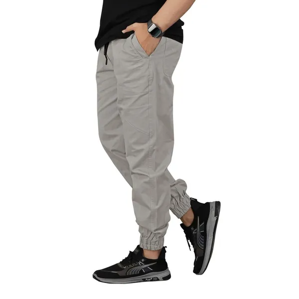 Cotton_Cargo_Pants_Slim_Fit_Comfort_Wear_Elastic_Waistband_Tapered_Ankle_Design