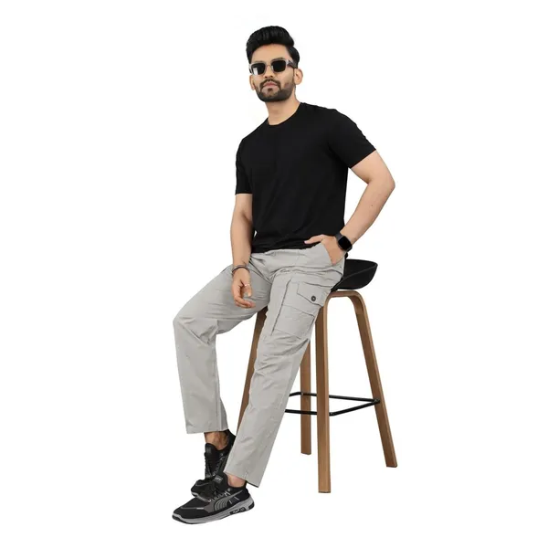 Cotton_Cargo_Pants_Slim_Fit_Comfort_Wear_Elastic_Waistband_Tapered_Ankle_Design_And_With_Side_Pockets_Stylish_Regular_Fit_Cotton_Trousers_Durable_Pack_Of_2_Comfortable