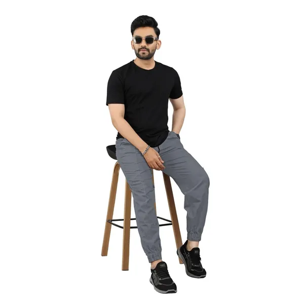 Cotton_Cargo_Pants_Slim_Fit_Comfort_Wear_Elastic_Waistband_Tapered_Ankle_Design