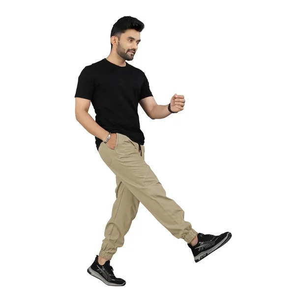 Cotton_Cargo_Pants_Slim_Fit_Comfort_Wear_Elastic_Waistband_Tapered_Ankle_Design