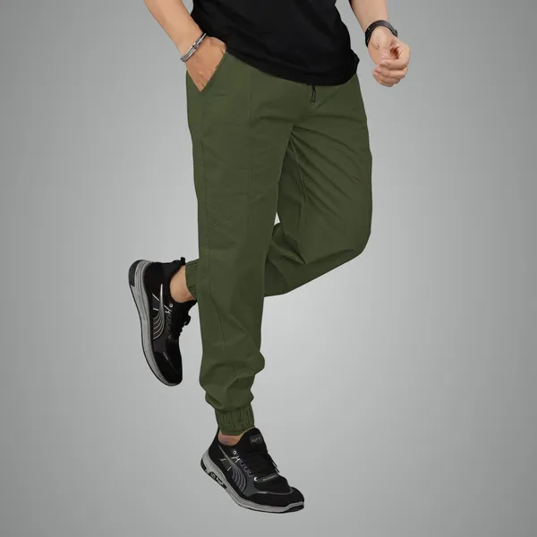 Cotton_Cargo_Pants_Slim_Fit_Comfort_Wear_Elastic_Waistband_Tapered_Ankle_Design