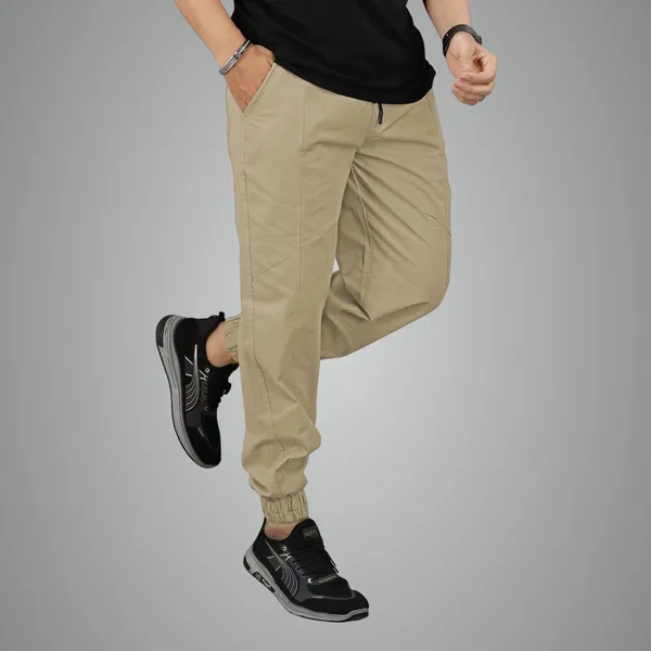 Cotton_Cargo_Pants_Slim_Fit_Comfort_Wear_Elastic_Waistband_Tapered_Ankle_Design