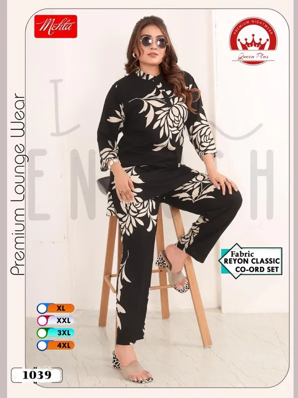 Black_Premium_Loungewear_Co_Ord_Set_With_Floral_Print_For_Women