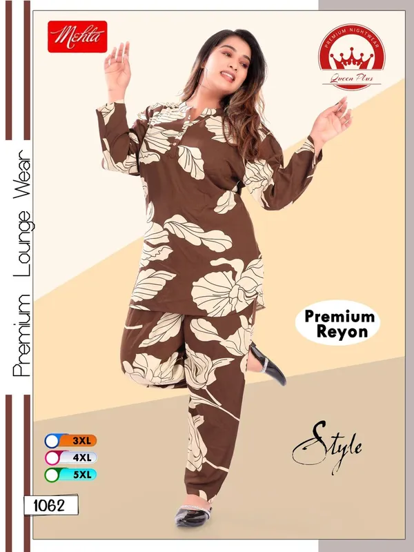 Brown_Mekta_Queen_Plus_Premium_Rayon_Floral_Print_Lounge_Wear_Set_For_Women