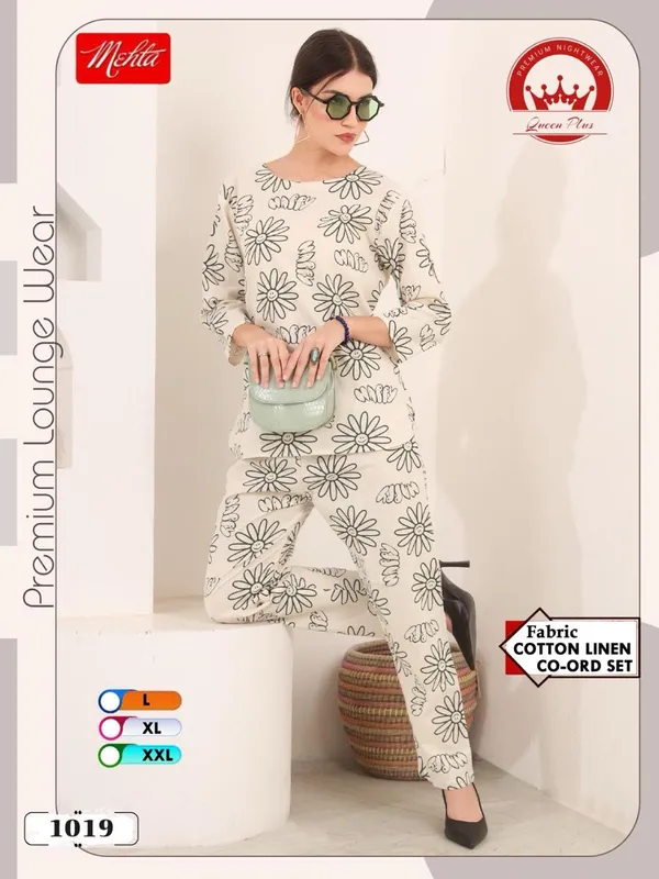 Off_White_Premium_Cotton_Linen_Loungewear_Set_Floral_Print_Co_Ord_Set_For_Women
