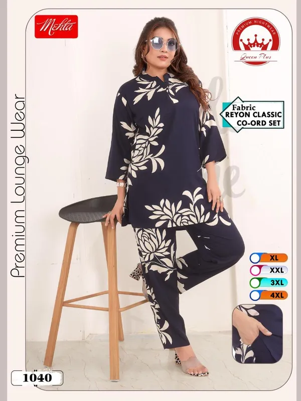 Navy_Premium_Floral_Print_Loungewear_Co_Ord_Set_For_Women