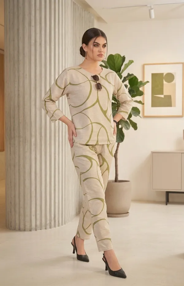 Off_White_And_Green_Premium_Lounge_Wear_Cotton_Linen_With_Abstract_Print_Co_Ord_Set_For_Women