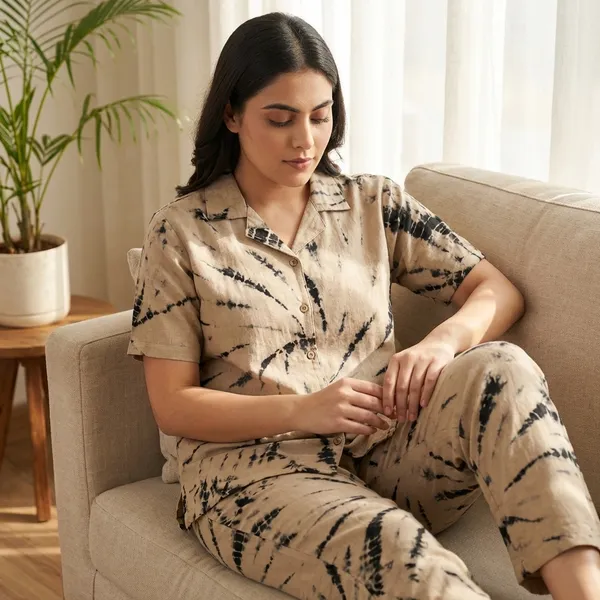 Yellow_Premium_Cotton_Linen_Abstract_Print_Co_Ord_Set_For_Women