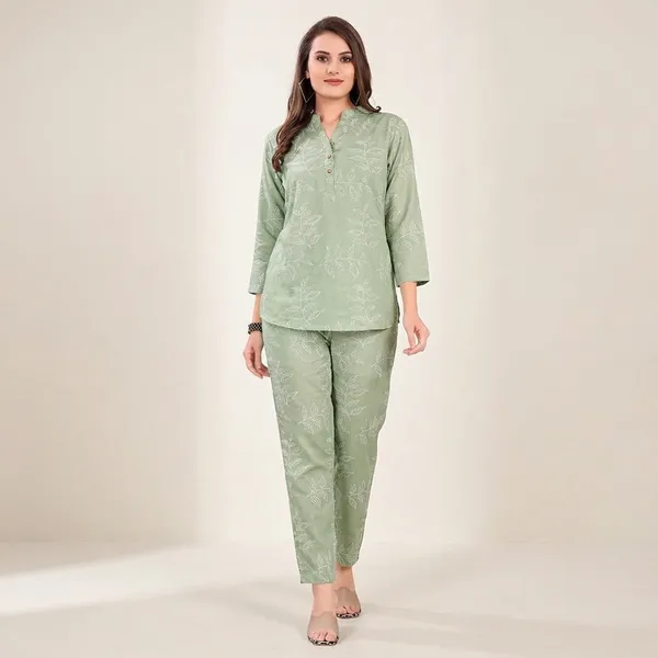 Green_Premium_Cotton_Linen_Co_Ord_Set_For_Women