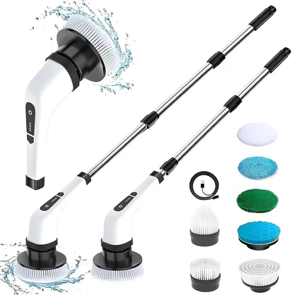 Cordless Electric_Spin_Scrubber Is_A_Multi_Functional_Cleaning_Tool_Designed_To_Tackle_Various_Household_Surfaces_With_Minimal_Effort._It_Typically_Features_A_High_Torque_Motor_With_Adjustable_Speeds_And_Multiple_Interchangeable_Heads_To_Handle_Everything_From_Delicate_Polishing_To_Heavy_Duty_Scrubbing