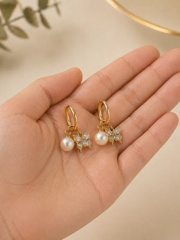 Pearl_And_Butterfly_Charm_Gold_Toned_Brass_Hoop_Earrings_By_Scope_Jewellery