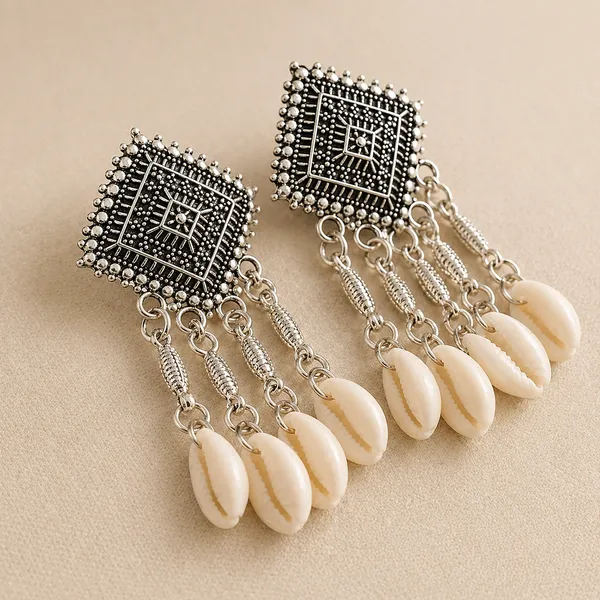 Oxidized_Silver_Toned_Brass_Geometric_Earrings_With_White_Shell_Danglers