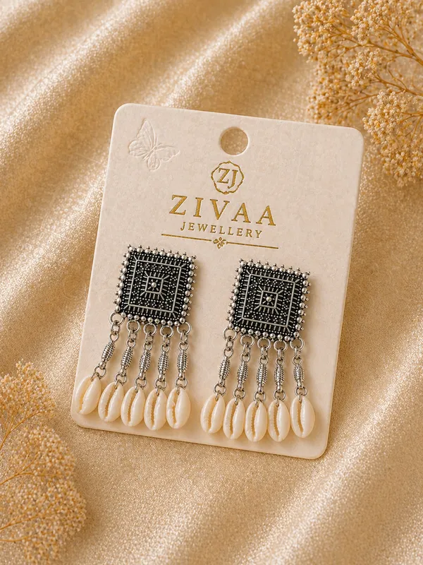 Oxidized_Silver_Toned_Brass_Geometric_Earrings_With_White_Shell_Danglers