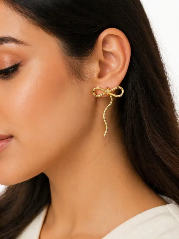 Gold_Toned_Brass_D_Wire_Bow_Dangle_Earrings