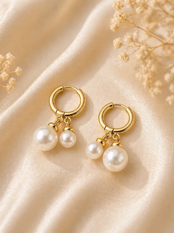 Elegant_Pearl_Drop_Earrings_With_Gold_Toned_Brass_Hoops_And_Star_Accent