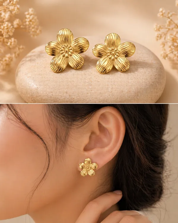 Gold_Plated_Brass_Flower_Stud_Earrings