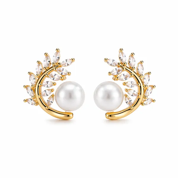 Golden_Pearl_Stud_Earrings_With_Crystal_Embellishments