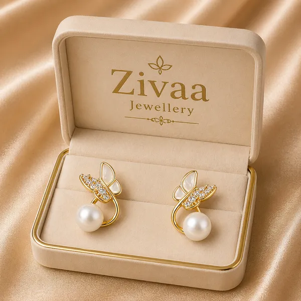 Gold_Toned_Brass_Pearl_Drop_Earrings_With_Butterfly_Design