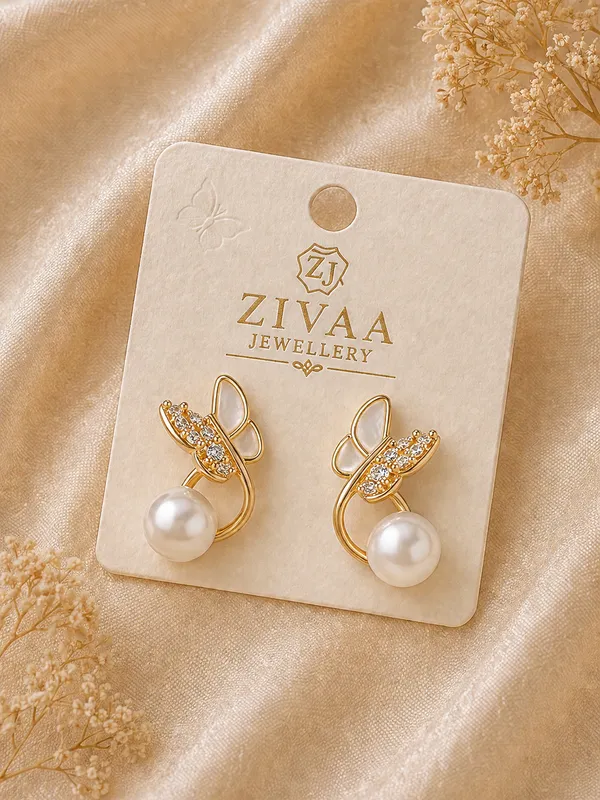 Gold_Toned_Brass_Pearl_Drop_Earrings_With_Butterfly_Design
