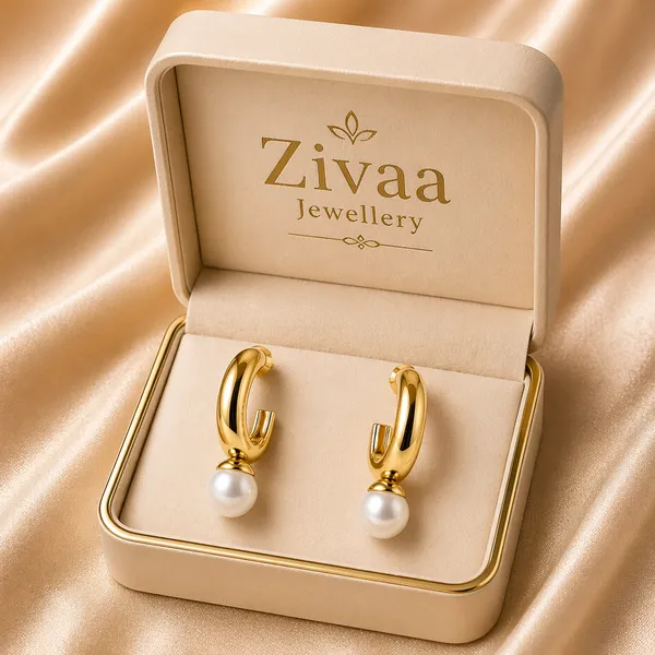 Gold_Toned_Brass_D_Brass_Pearl_Drop_Hoop_Earrings