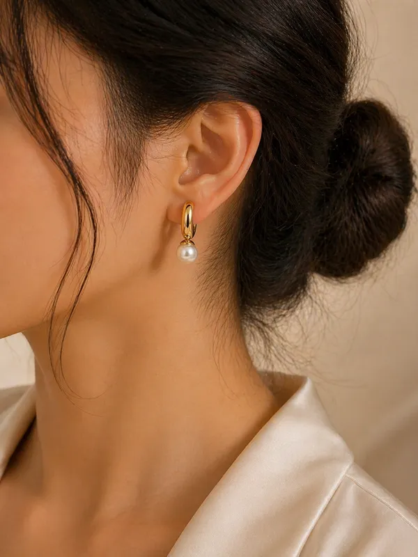 Gold_Toned_Brass_D_Brass_Pearl_Drop_Hoop_Earrings