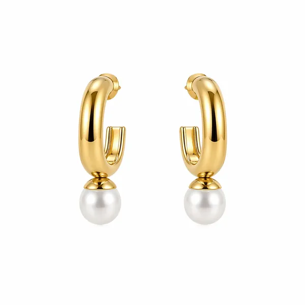 Gold_Toned_Brass_D_Brass_Pearl_Drop_Hoop_Earrings