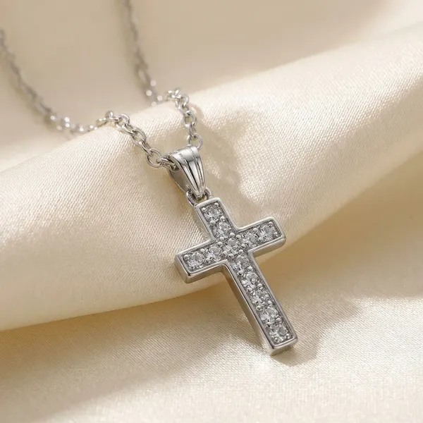 Silver_Toned_Brass_Crystal_Cross_Pendant_Necklace