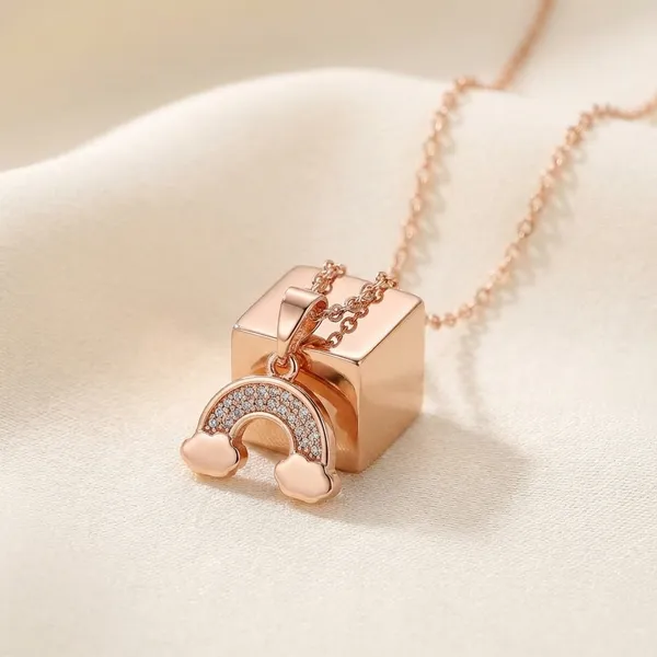 Rose_Gold_Cubic_Zirconia_Arch_Pendant_Necklace_With_Chain