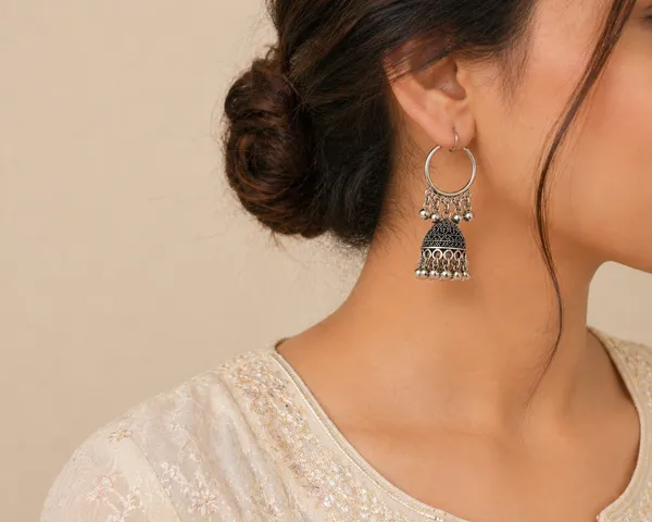 Oxidized_Silver_Toned_Brass_Jhumka_Hoop_Earrings_With_Beaded_Danglers