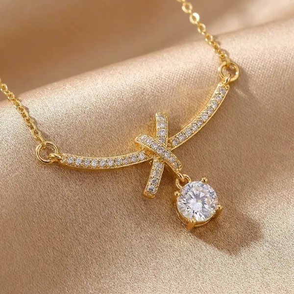 Gold_Toned_Brass_D_Curved_Bar_Crystal_Drop_Necklace