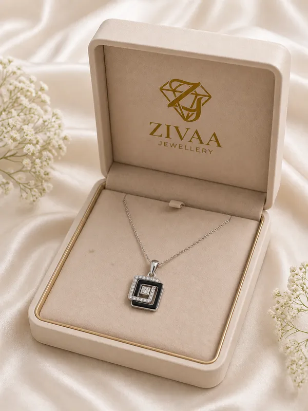 Elegant_Black_And_Silver_Toned_Brass_Crystal_Studded_Square_Pendant_Necklace