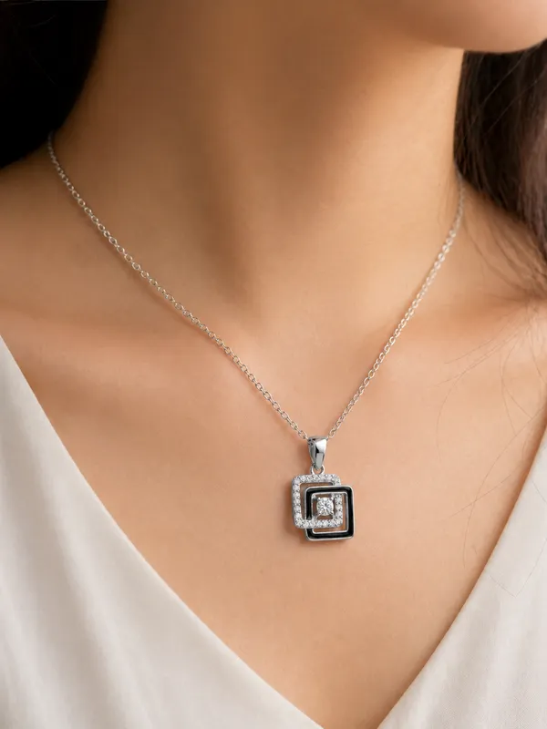 Elegant_Black_And_Silver_Toned_Brass_Crystal_Studded_Square_Pendant_Necklace
