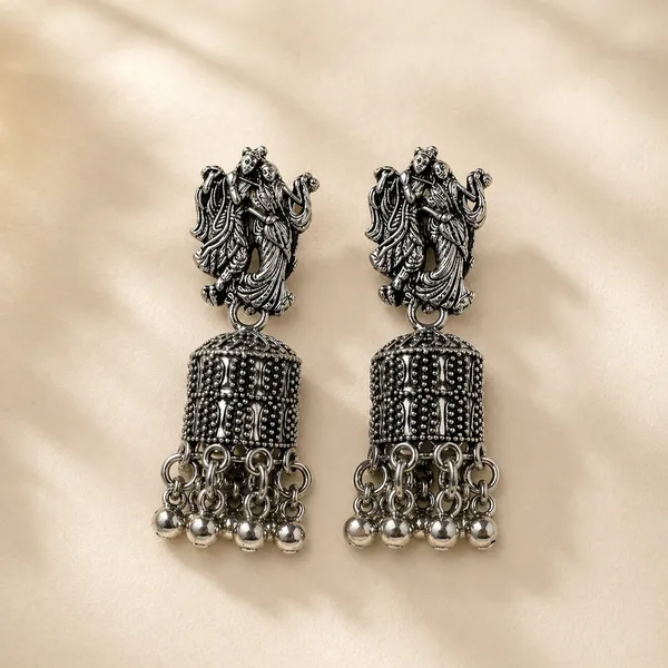 Oxidized_Silver_Toned_Brass_Radha_Krishna_Jhumka_Earrings_With_Peacock_Design