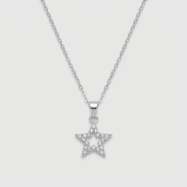 Star_Shaped_Brass_Crystal_Pendant_Necklace_With_Silver_Toned_Chain