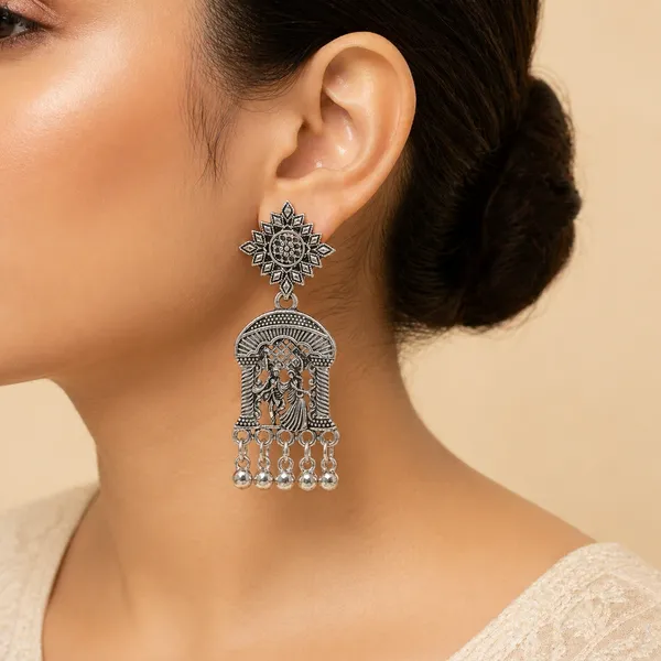 Oxidized_Silver_Toned_Brass_Jhumka_Earrings_With_Radha_Krishna_Design