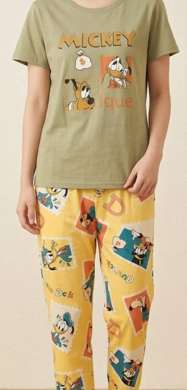 Mickey_&_Friends_Yellow_Pajama_Set_For_Girls