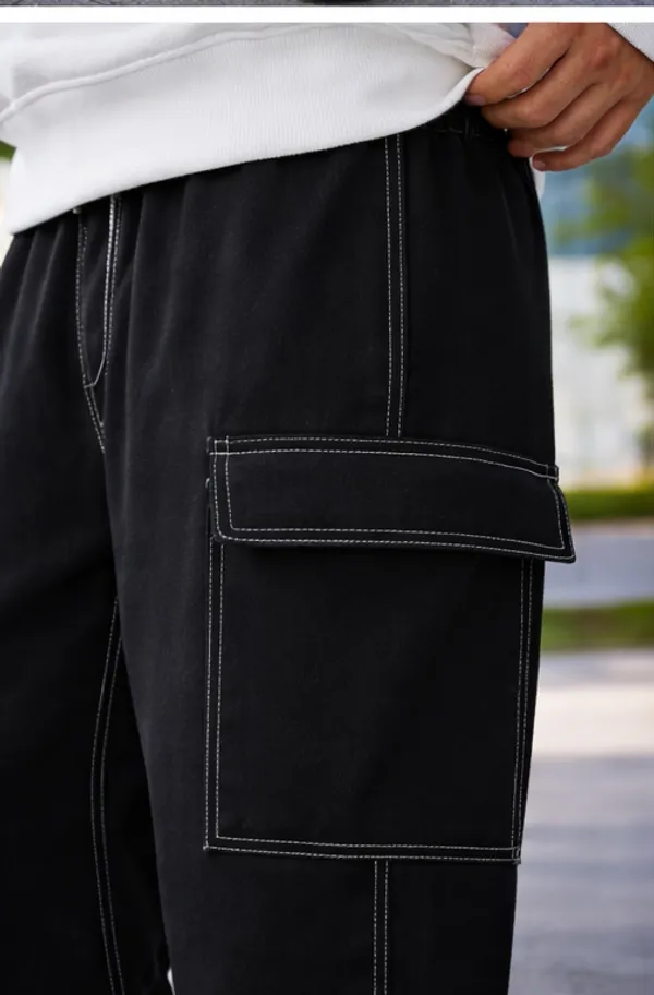 Boys_Black_Wide_Leg_Baggy_Jeans_With_Contrast_Stitching_And_Boys_Black_Cargo_Pants_With_White_Contrast_Stitching_And_Drawstring_Waist_Pack_Of_2