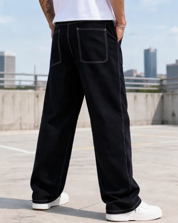 Boys_Black_Wide_Leg_Baggy_Jeans_With_Contrast_Stitching_And_Boys_Black_Cargo_Pants_With_White_Contrast_Stitching_And_Drawstring_Waist_Pack_Of_2