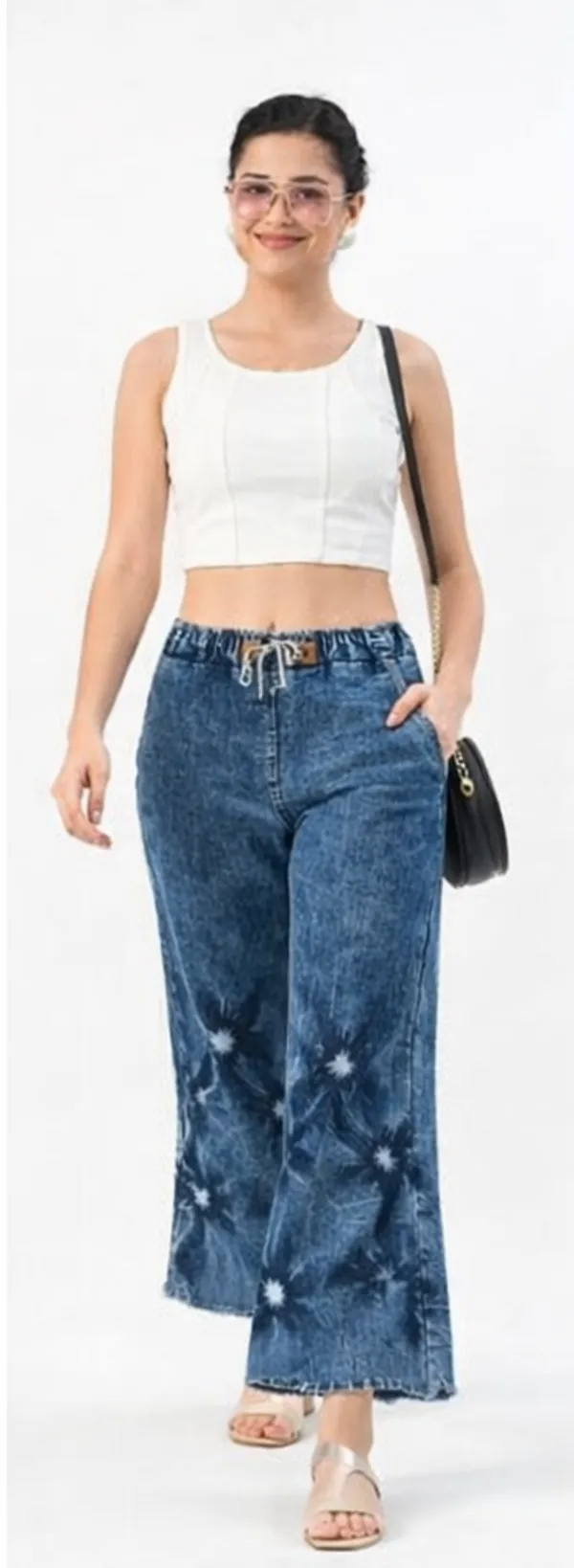 Women_Blue_Tie-Dye_Wide_Leg_Palazzo_Pants_With_Floral_Print