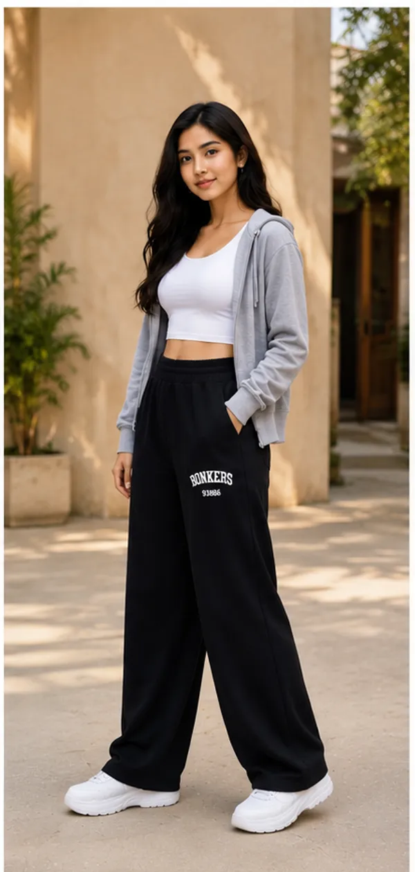 Girls_Wide_Leg_Track_Pant_|_Kids_Cotton_Blend_Straight_Fit_Lower_with_Side_Pockets_|_Elastic_Waist_Casual_Bottom_Wear_|_Grey_&_Black_|_Age_8–15_Years