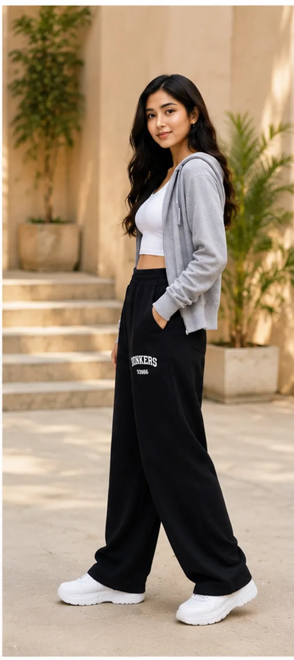 Girls_Wide_Leg_Track_Pant_|_Kids_Cotton_Blend_Straight_Fit_Lower_with_Side_Pockets_|_Elastic_Waist_Casual_Bottom_Wear_|_Grey_&_Black_|_Age_8–15_Years