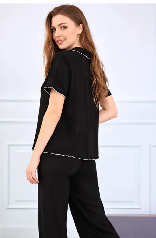 Women_Black_Pajama_Set_With_Pink_Bow_Detail