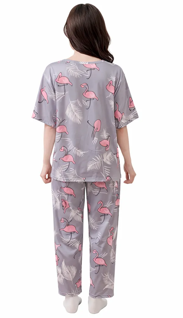 Grey_Flamingo_Print_Cotton_Sleepwear_Set_-_3-Piece_Pajama_Nightwear