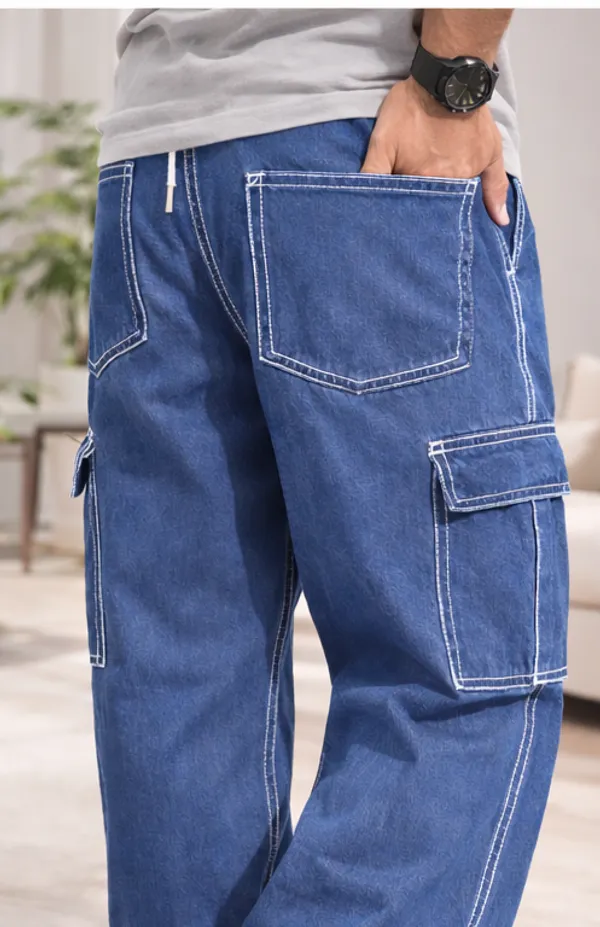 Blue_Kids_Drawstring_Jeans_For_Unisex